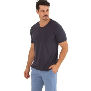 Camiseta Masculina Decote em V Básica Camisa Manga curta 100% Algodão em Oferta na Shopee