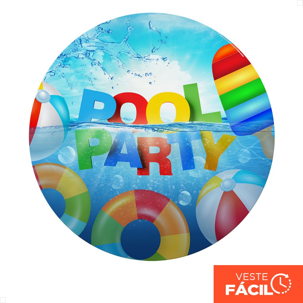 Capa Para Painel Arco Redondo Verão 3D Pool Party 1,50x1,50m Em Tecido Veste Fácil - APR-2489 em Oferta na Shopee