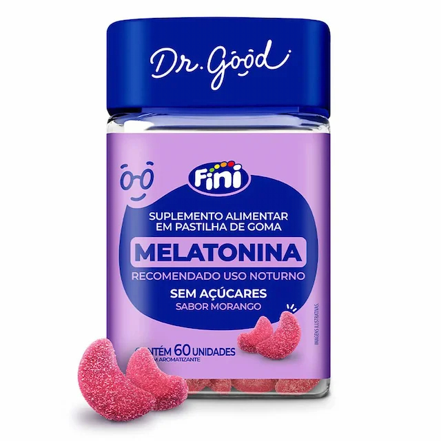 Fini Dr.Good Melatonina em Gummys - 60 UN - Morango