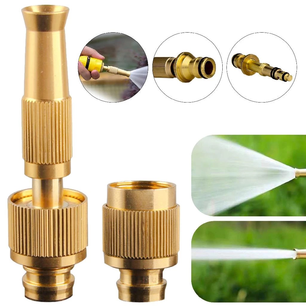 Bico De Mangueira Compressão 1/2 + Conector Esguicho Limpeza Irrigação De Jardim em Oferta na Shopee