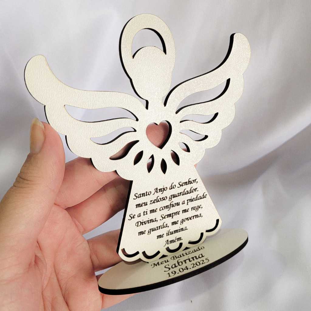 Batizado Anjo Lembrancinha MDF Branco Personalizado Anjinho Crisma Eucaristia em Oferta na Shopee