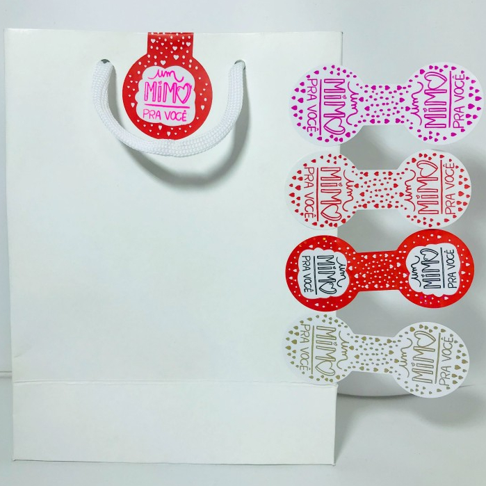 Lacre adesivo para sacola " Um mimo pra você" em Oferta na Shopee