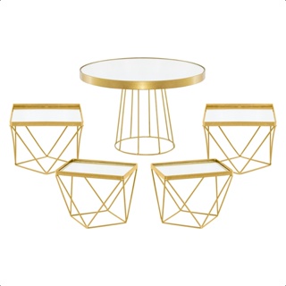 Conjunto Boleira e Bandeja Espelhada  5 un para Decoração de Festa em Oferta na Shopee