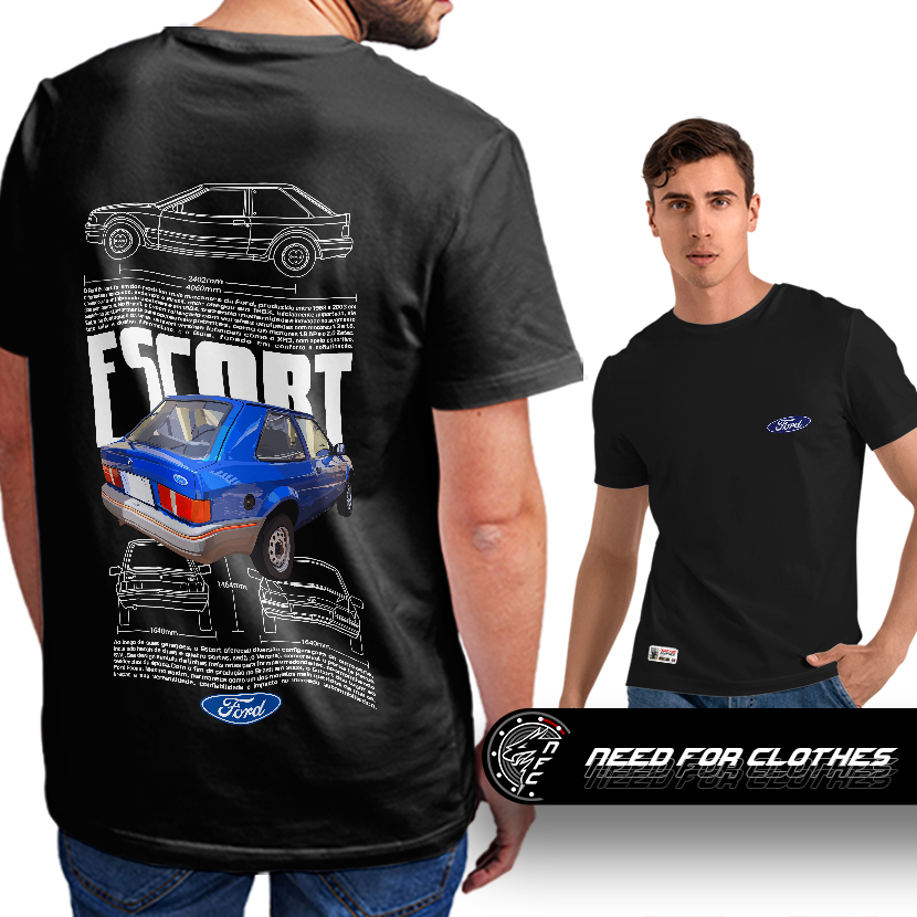 Camiseta Ford Escort, Carros Clássicos, Automobilismo, Velocidade, Algodão