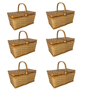 KIT Mini Cestas de  Piquenique com Fibra Sintética 22 x 14 x 12 cm Varias unidades em Oferta na Shopee