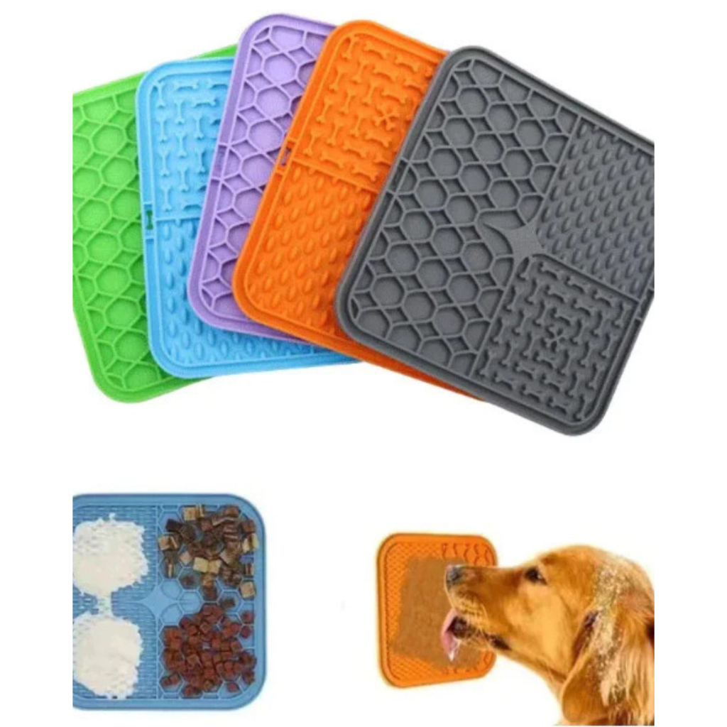 TAPETE LAMBE LAMBE INTERATIVO PARA CACHORRO E GATO ANTIESTRESSE SILICONE COM VENTOSA