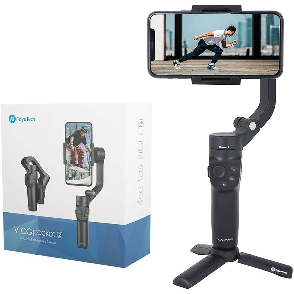 Estabilizador Gimbal Feiyutech Vlog Pocket Dobrável 3 Eixos