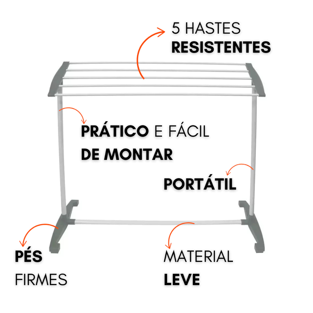 Varal De Chão Portátil Leve Estender Seca Roupas Toalhas Varal de Apartamento Desmontável Varal Meia