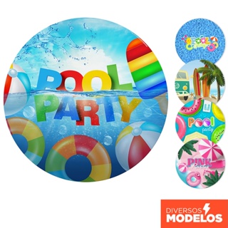 Capa Painel Redondo Pool Party Piscina em tecido 1,50m com Elástico para Festas em Oferta na Shopee