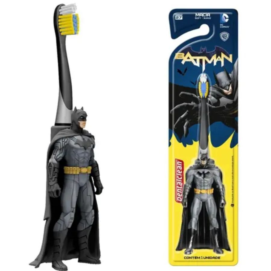 Escova Dental Infantil Batman 3D Macia - Dentalclean em Oferta na Shopee