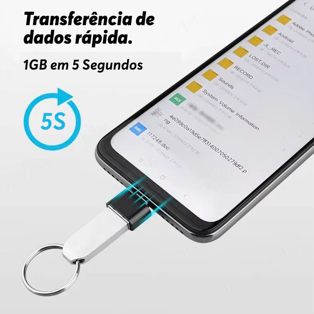 Kit Adaptador Plug OTG Conversor Usb Tipo A Fêmea Para Usb C Macho Celular Tablet Notebook - detalhe