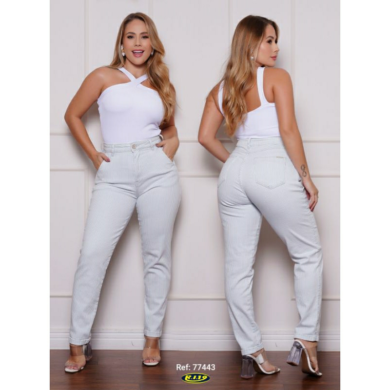 Calça Jeans RI19  Mom Risca de Giz 36, 38, 40, 42, 44, 46, 48, 50 e 52