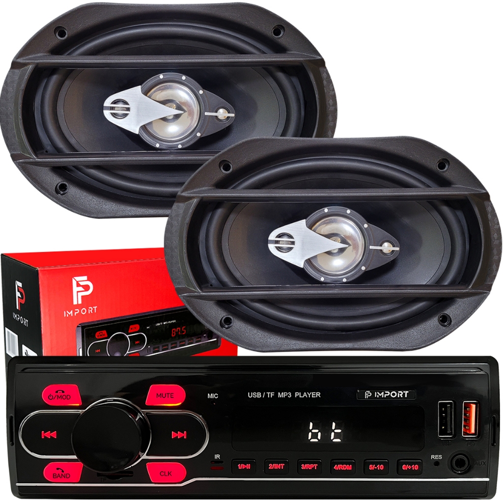 Kit Par Falante 6x9 Pol Jb69 Flex Leson +radio Mp3 Bluetooth em Oferta na Shopee