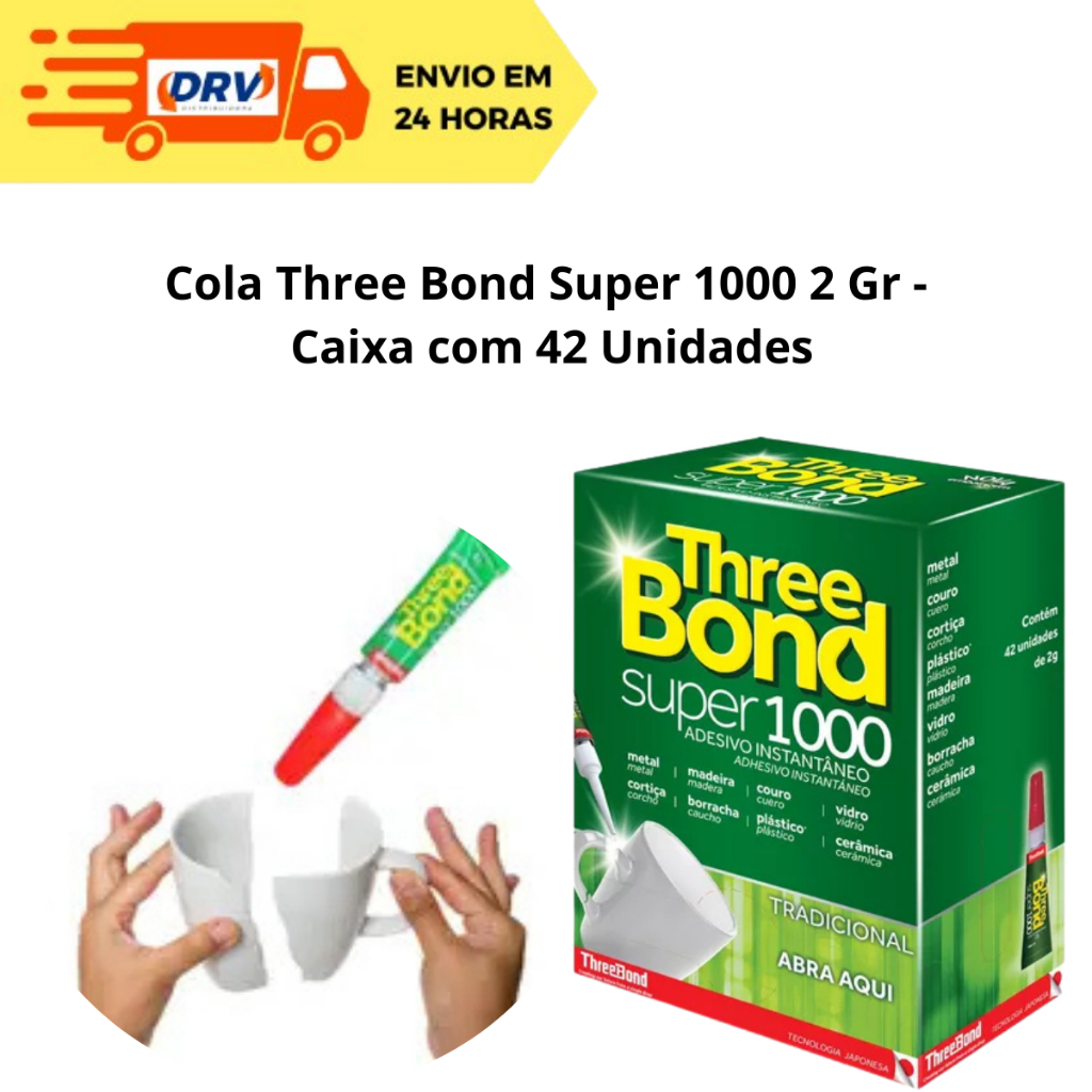 Cola Three Bond Super 1000 2 Gr Caixa com 42 Unidades - Three Bond - Super 1000