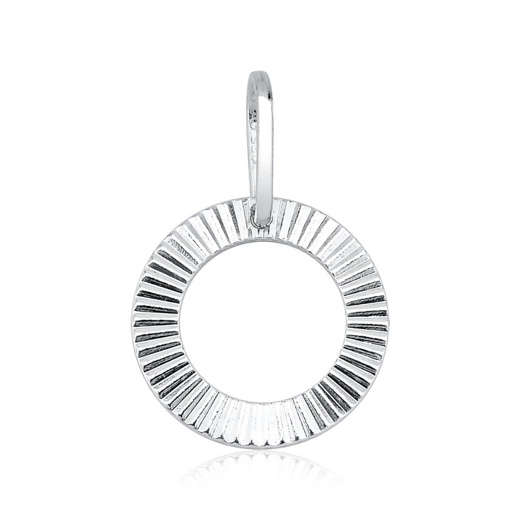 Pingente de Prata 925 Redondo Vazado Diamantado em Oferta na Shopee
