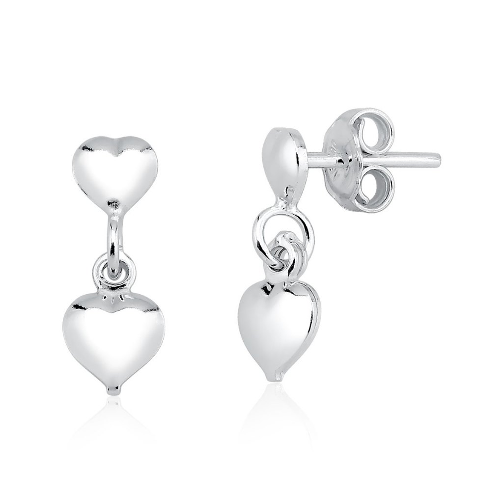 Brinco Feminino de Prata 925 Coração com Pendente em Oferta na Shopee