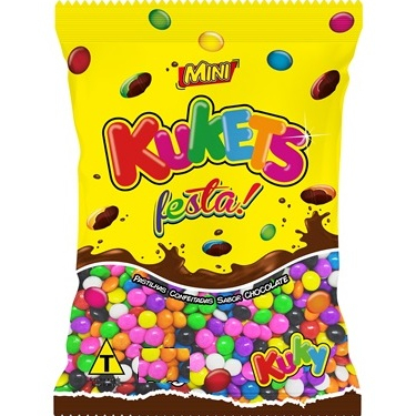 Pastilhas de Chocolate Kukets 5kg Confete, Coloreti Kuky