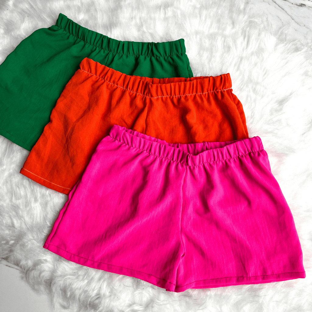 Short Infantil Juvenil Menina 2 a 16 anos Moda Blogueira Verão Carnaval Colorido Rosa Laranja Verde em Oferta na Shopee