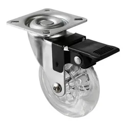 Rodizio Giratorio Com Freio Transparente 1.1/2" 25kg Bestfer
