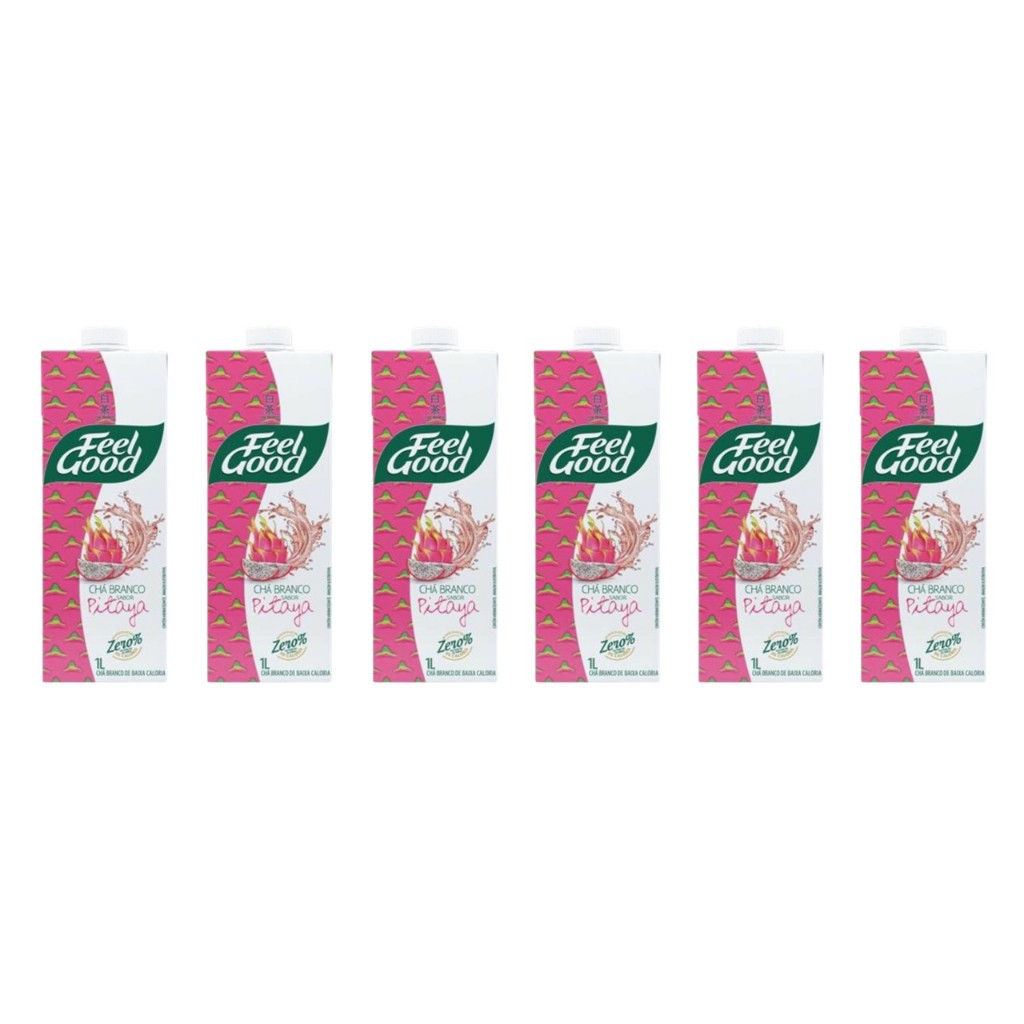 Chá Feel Good Branco C/ Pitaya 1L - Kit C/ 6Unds