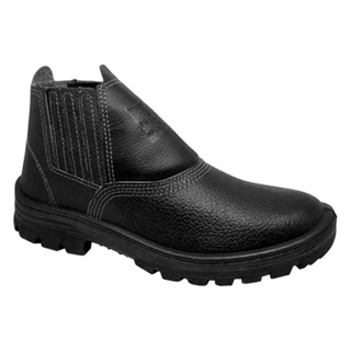 BOTINA DE COURO MONO COM BICO PVC COM CA em Oferta na Shopee