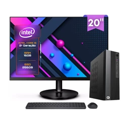 Computador Completo 2Eletro Slim Intel Core i5, 8GB RAM, 1TB, Bivolt, Monitor 20" LED - CD2E-0112SL