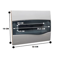 Moldura e Porta Transpartente P/ Quadro Distribuição 12 Polos Brum