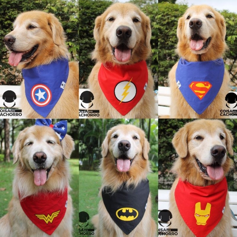 Bandana para pets Super Heróis vários modelos