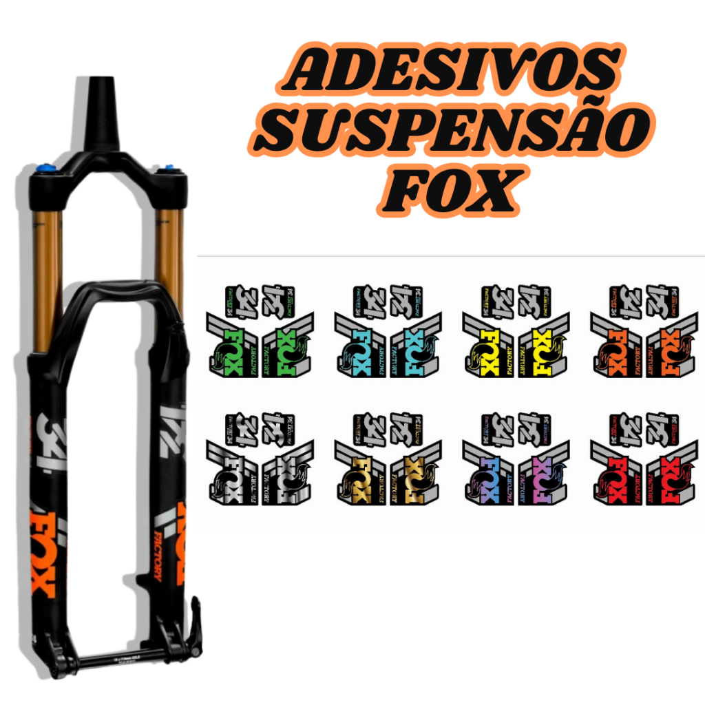 Adesivos Para Suspensão Fox 34  Decalque Adesivo Garfo Mtb Bike - Diversas Cores