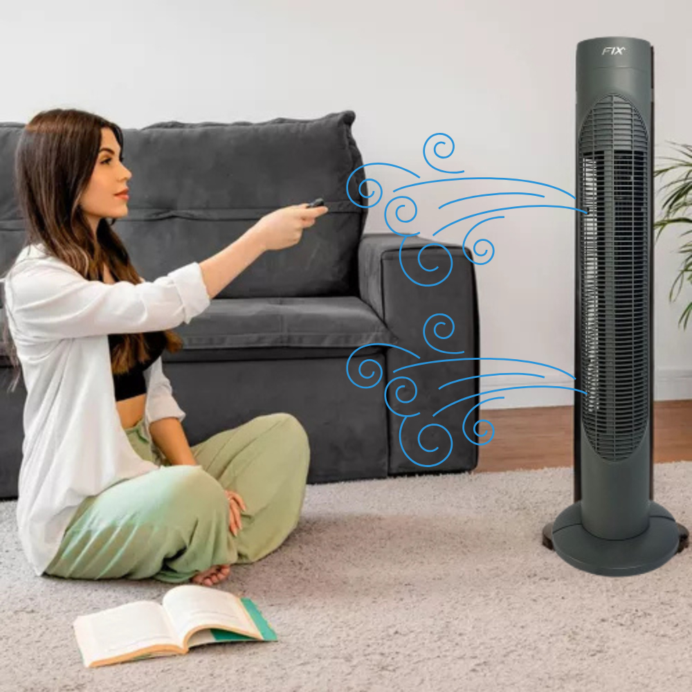 Ventilador Circulador de ar Silencioso Turbo Potente Vertical Coluna Torre 110v 220v