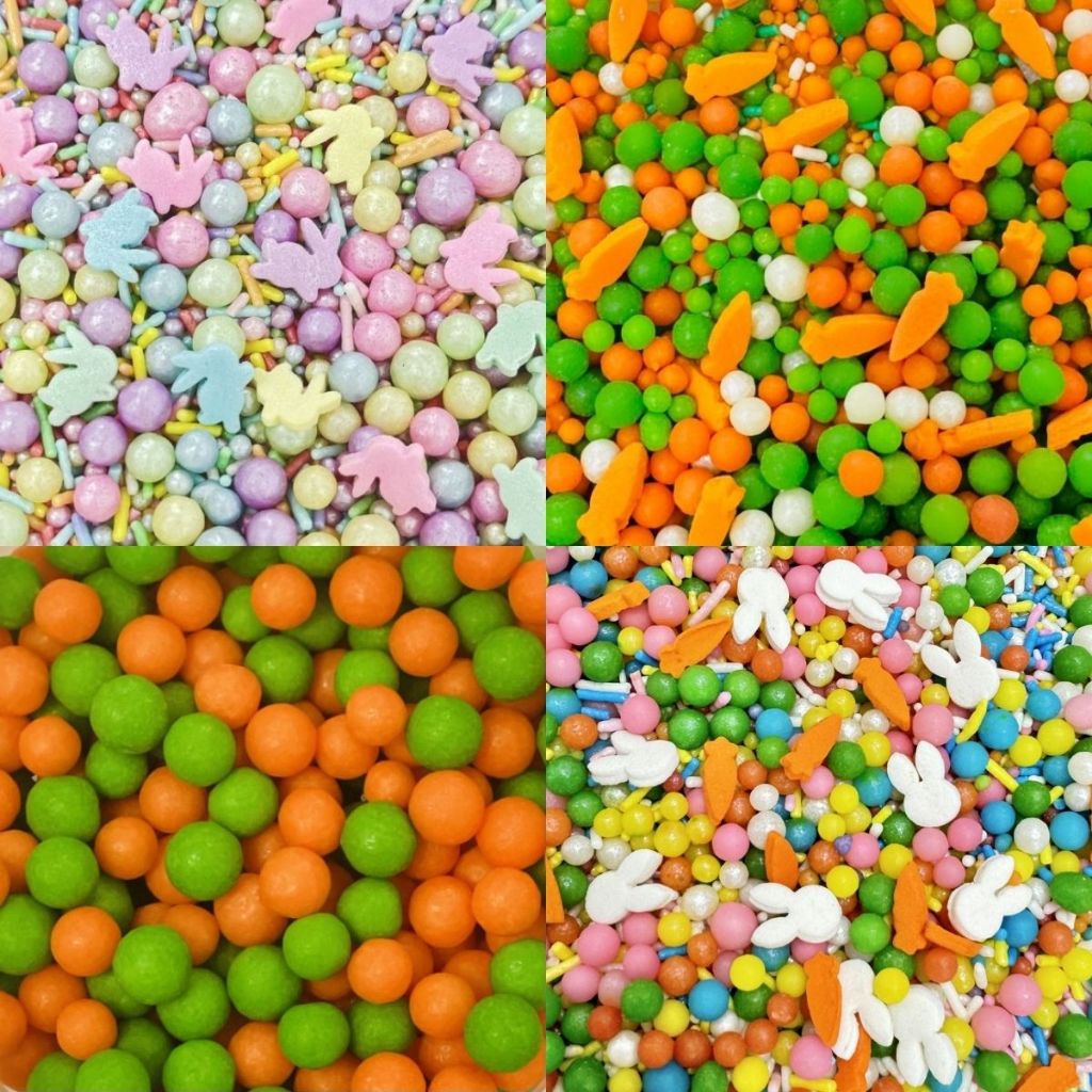 Confeitos de Açúcar Artesanais 100% Comestíveis Sprinkles Feliz Páscoa Coelinho - Jady Confeitos em Oferta na Shopee