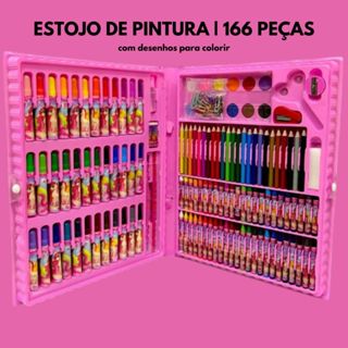 Estojo de Pintura Infantil Maleta com 166 Peças Para Colorir Unicórnio Dinossauro Kit de Desenhar em Oferta na Shopee