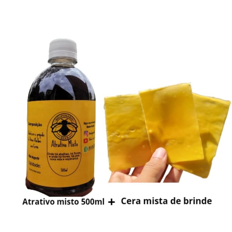 Atrativo misto 500ml+Cera mista de brinde,Atrativo  para Mandaçaia,Jatai,Uruçu