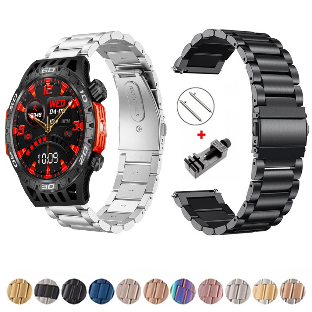 Pulseira de 22mm Metal Elos de aço inox para Smartwatch Colmi V71 de Engate Rapido