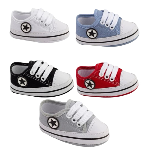 Tênis Bebê Recém Nascido Unisex Menino e Menina Sapatinho Bebê Juvenil All Start em Oferta na Shopee