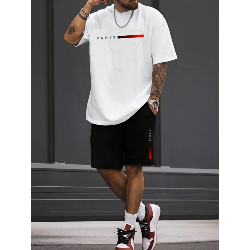 Conjunto Streetwear Camisa Paris Style + Bermuda Paris Style Casual Chic
