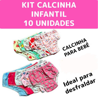 KIT 10 CALCINHA INFANTIL CONFORTO KIDS CALÇOLINHA INFANTIL MENINA 0 A 7 ANOS