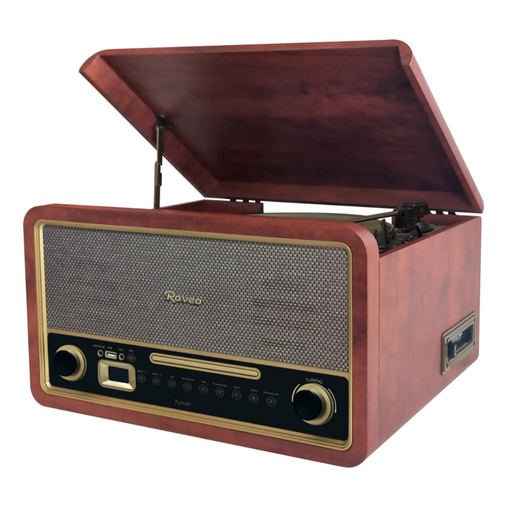 Vitrola Raveo Turner Tocadisco Vinil Cd Radio Fita K7 Retro Bluetooth