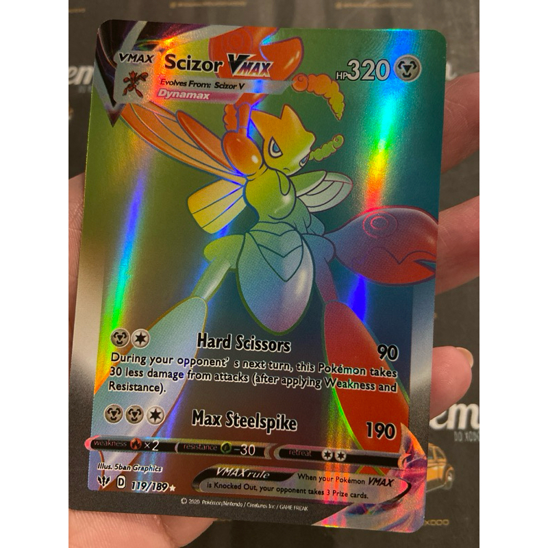 Carta Pokemon Scizor VMAX inglês 119/189 carta importada