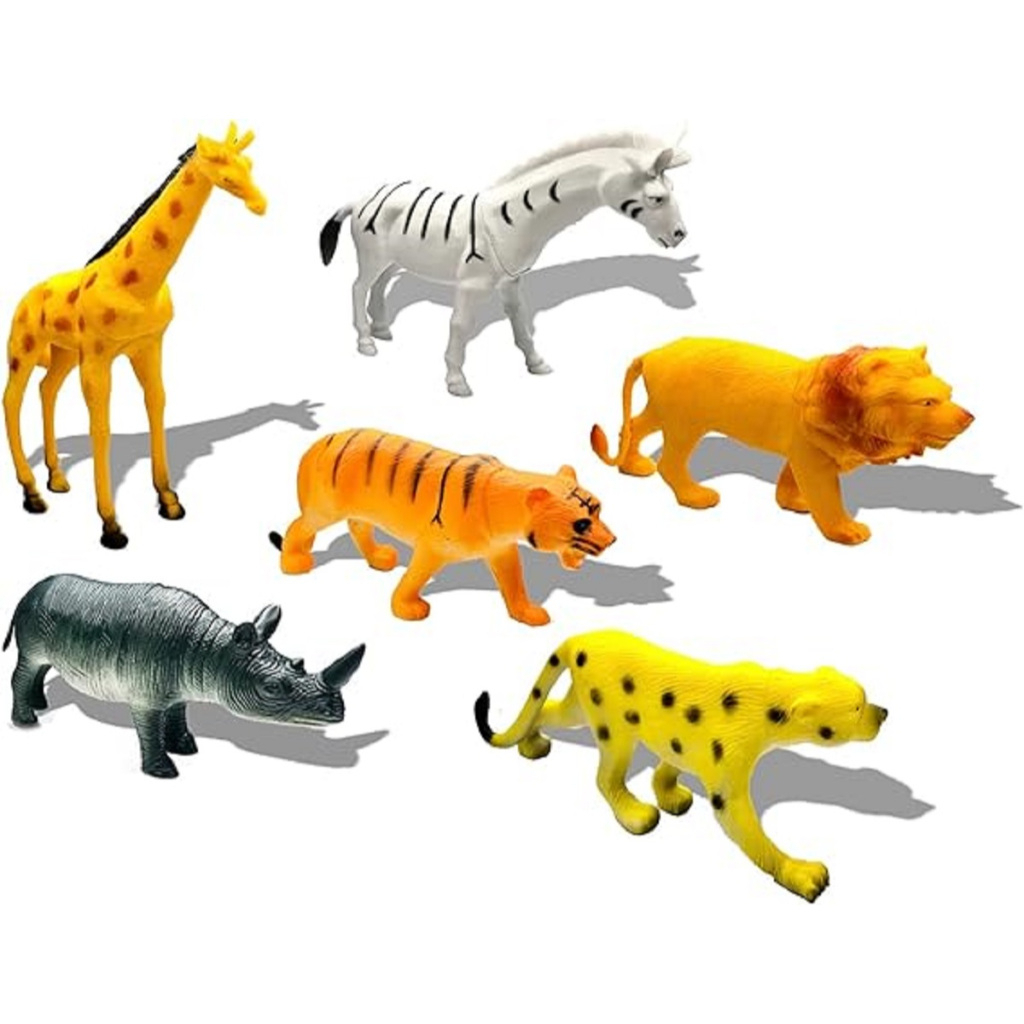Animais Da Selva Safari Emborrachados Vinil Brinquedo