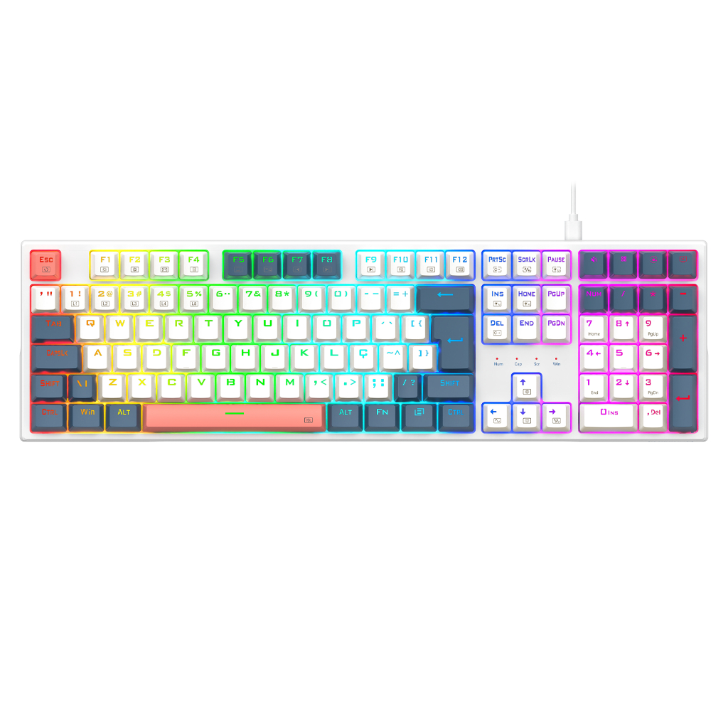 Teclado Mecânico RGB Redragon Trundle Switch Marrom Brown ABNT2