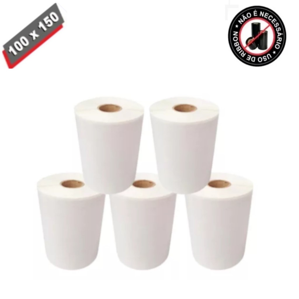 5 Rolos Etiquetas Térmica 10x15 Cm Serrilha E-commerce 100x150 em Oferta na Shopee