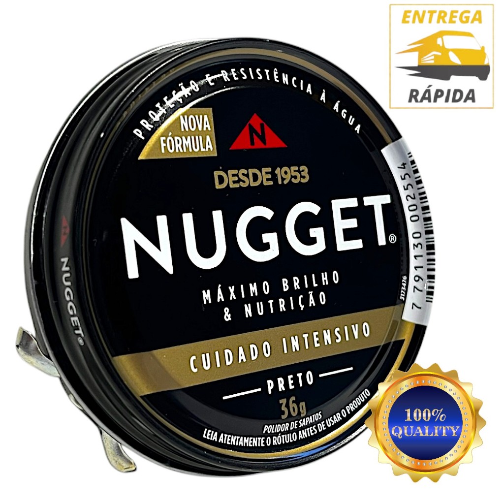 Graxa Preta ou Marrom Nugget para Sapatos e Couro Cera para Brilho em sapato