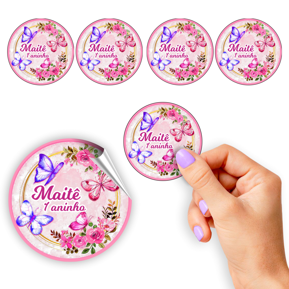 96 Adesivos Jardim Encantado 4,5 cm Borboletas Personalizado Aniversário Festa Recortados em Oferta na Shopee