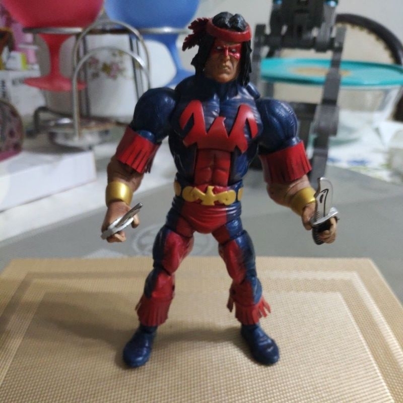 BONECO PASSARO TROVEJANTE PRIMEIRO THUNDERBIRD GIANT SIZE X-MEN CUSTOM feito com MARVEL LEGENDS Warpath (Blue Variant)