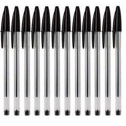 CANETA BIC CRISTAL PRETA ESFEROGRÁFICA 1.0mm DURA +