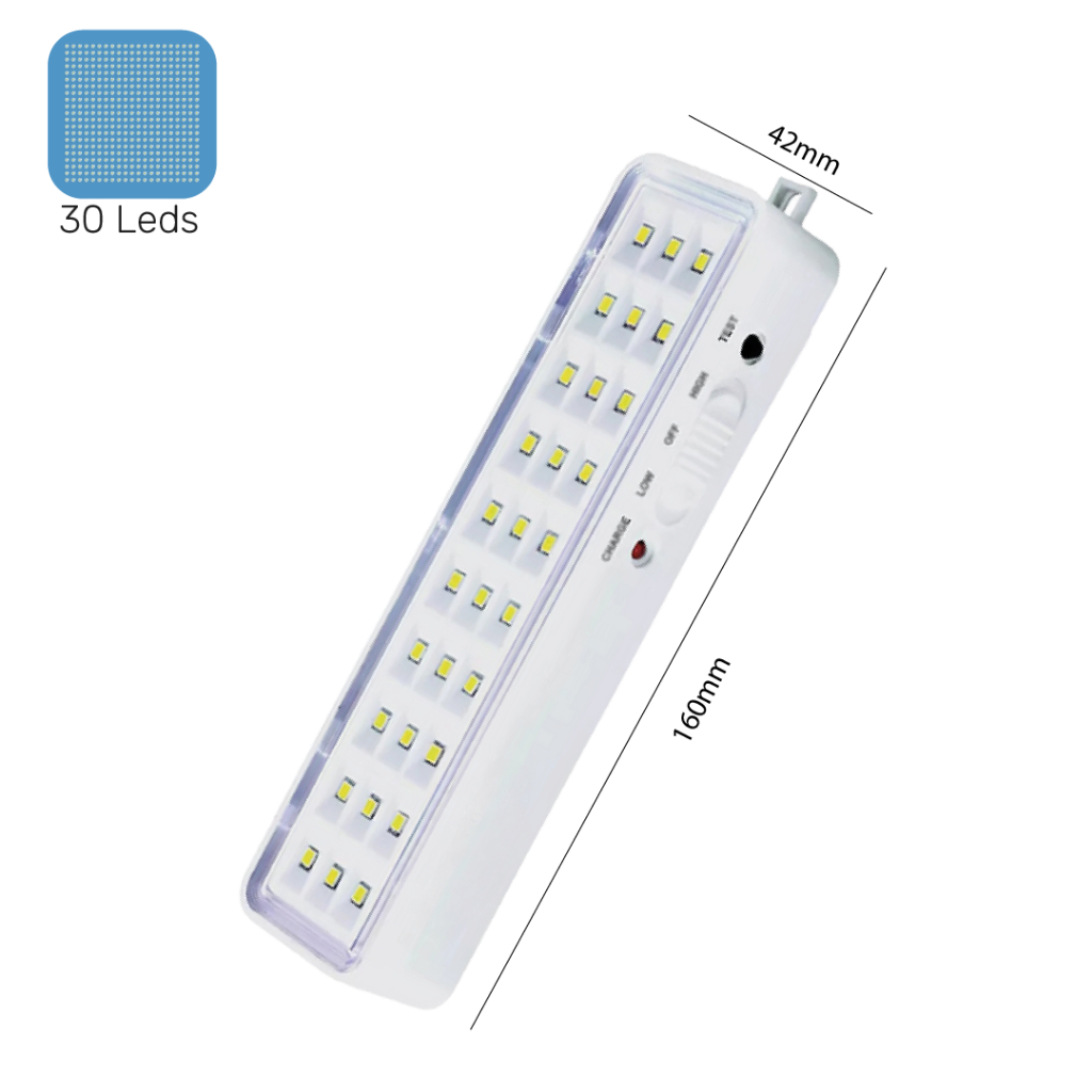 10 Luminárias Emergência Lâmpada 30 Leds Recarregável Bivolt Luz Branca (Branco Frio 6,500K) · foto 2