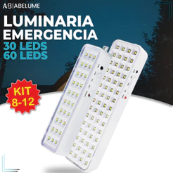 9-12 Luminárias Emergência Lâmpada 30 ou 60 Leds Recarregável Bivolt Luz Branca 6,500K