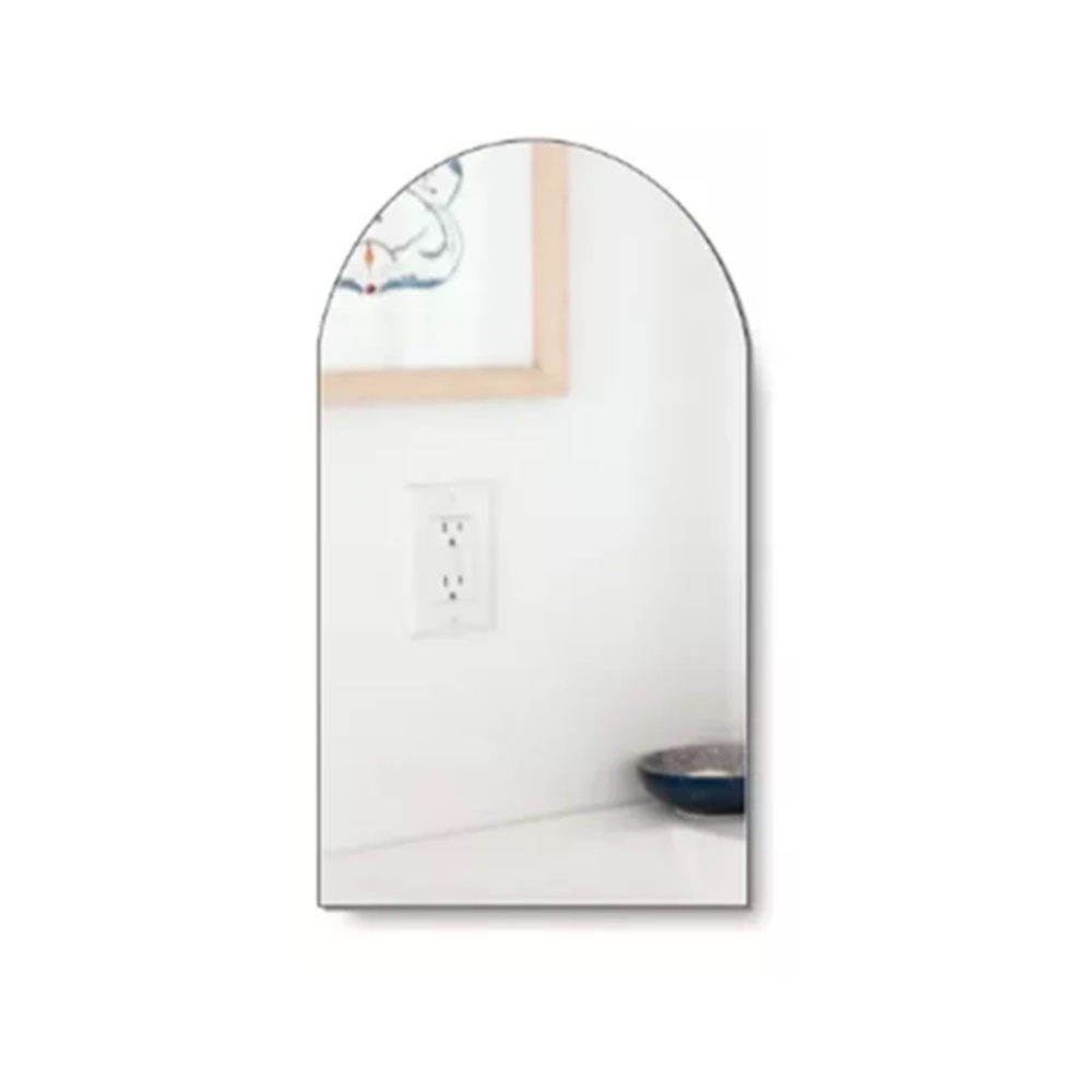 Espelho 60x40cm Decorativo Oval Moderno Base Reta De Penteadeira + Fita Dupla Face