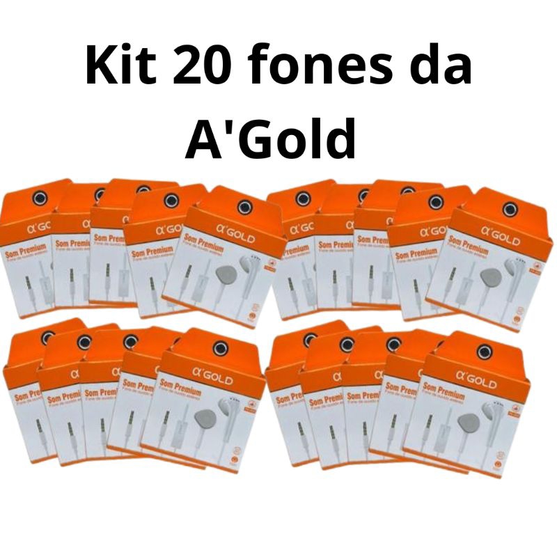 kit 20 fones Original da A'Gold mega promoção envio imediato